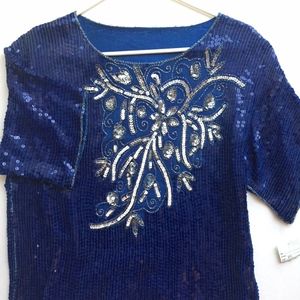 Vintage Sequin, Beaded Blouse